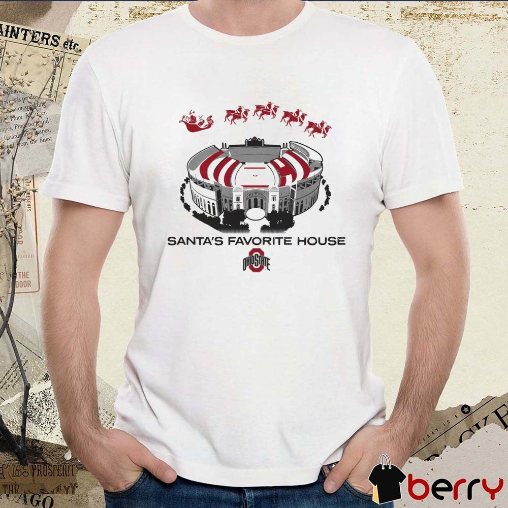 Ohio State Buckeyes Football 2025 Santa’s Favorite House t-shirt