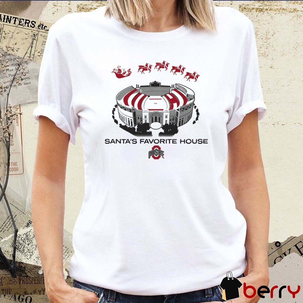 Ohio State Buckeyes Football 2025 Santa’s Favorite House t-shirt