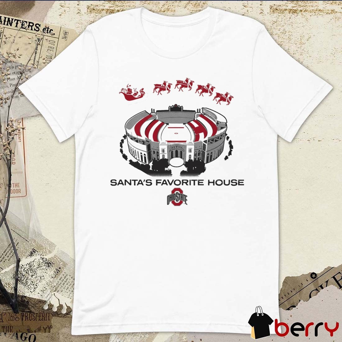 Ohio State Buckeyes Football 2025 Santa’s Favorite House t-shirt