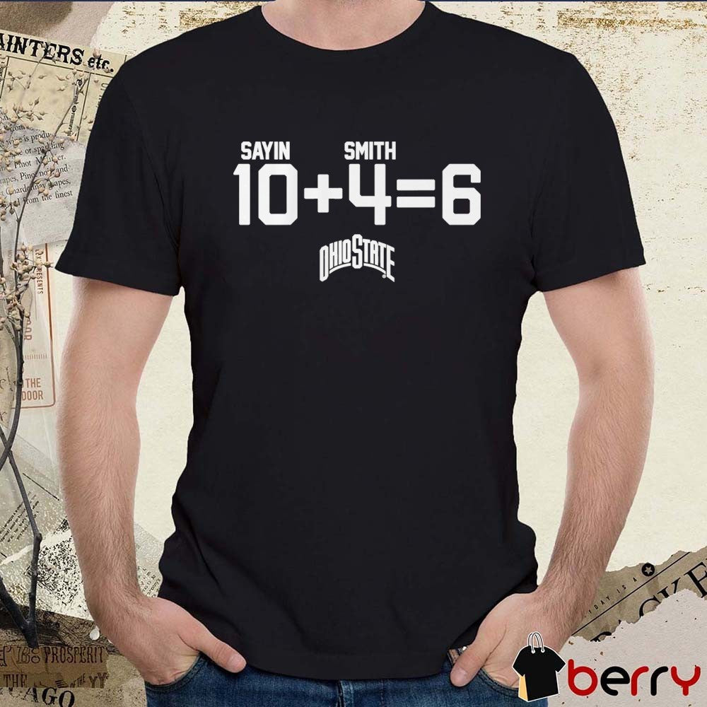 Ohio State Buckeyes Football Julian Sayin and Jeremiah Smith 10 + 4 = 6 t-shirt