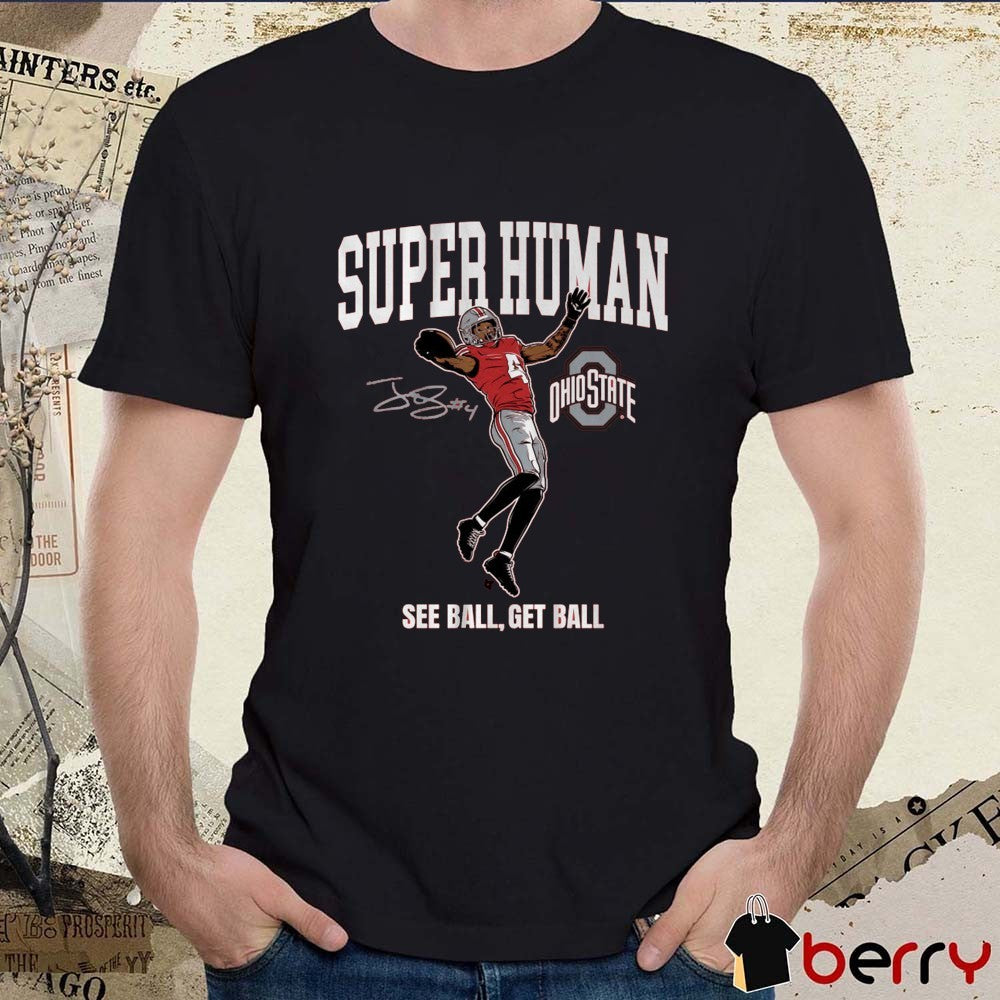 Ohio State Buckeyes Football NCAA Jeremiah Smith Superhuman See Ball Get Ball Signature t-shirt