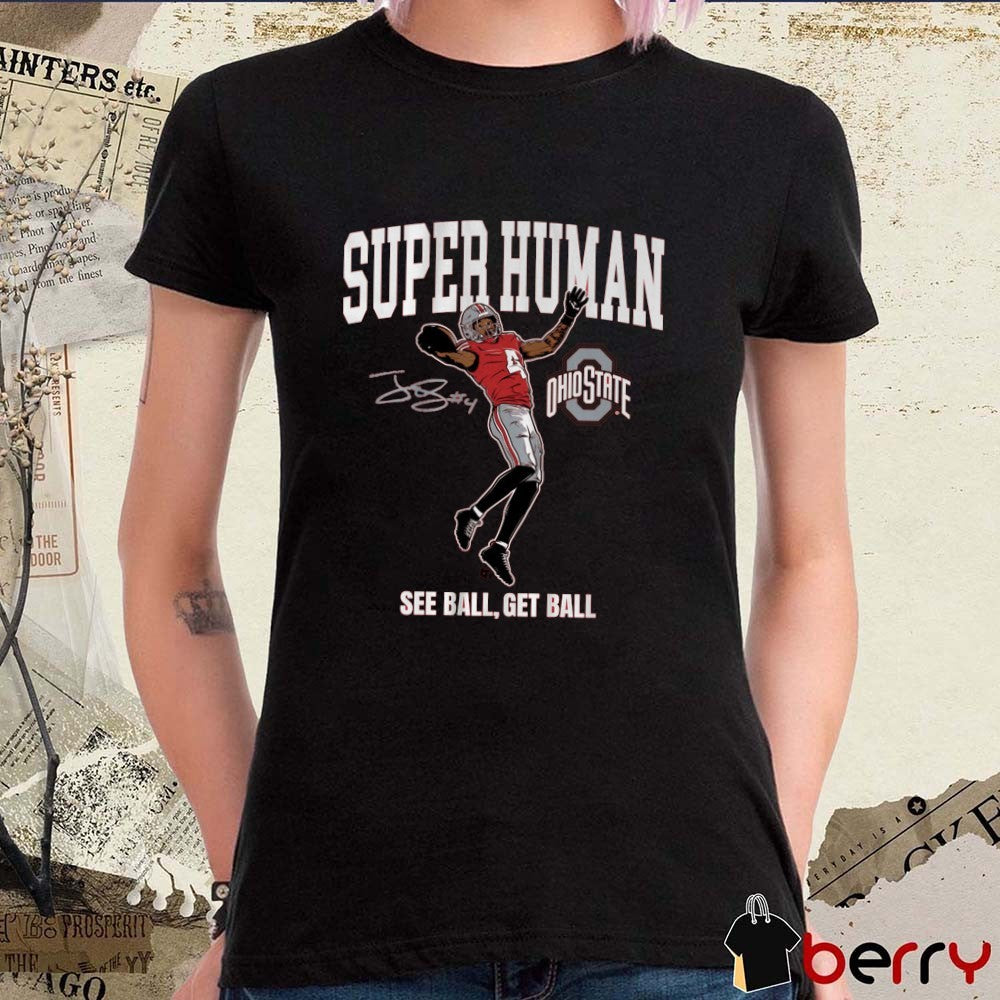 Ohio State Buckeyes Football NCAA Jeremiah Smith Superhuman See Ball Get Ball Signature t-shirt