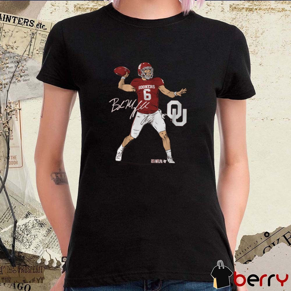 Oklahoma Sooners Football NCAA Baker Mayfield Superstar Pose Signature t-shirt