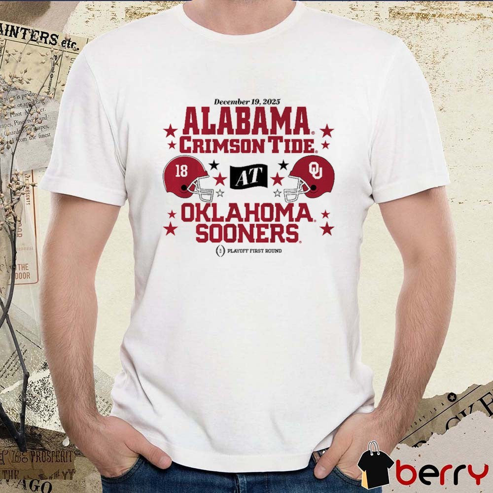 Oklahoma Sooners and Alabama Crimson Tide December 19 2025 CFP First Round Matchup Helmets t-shirt