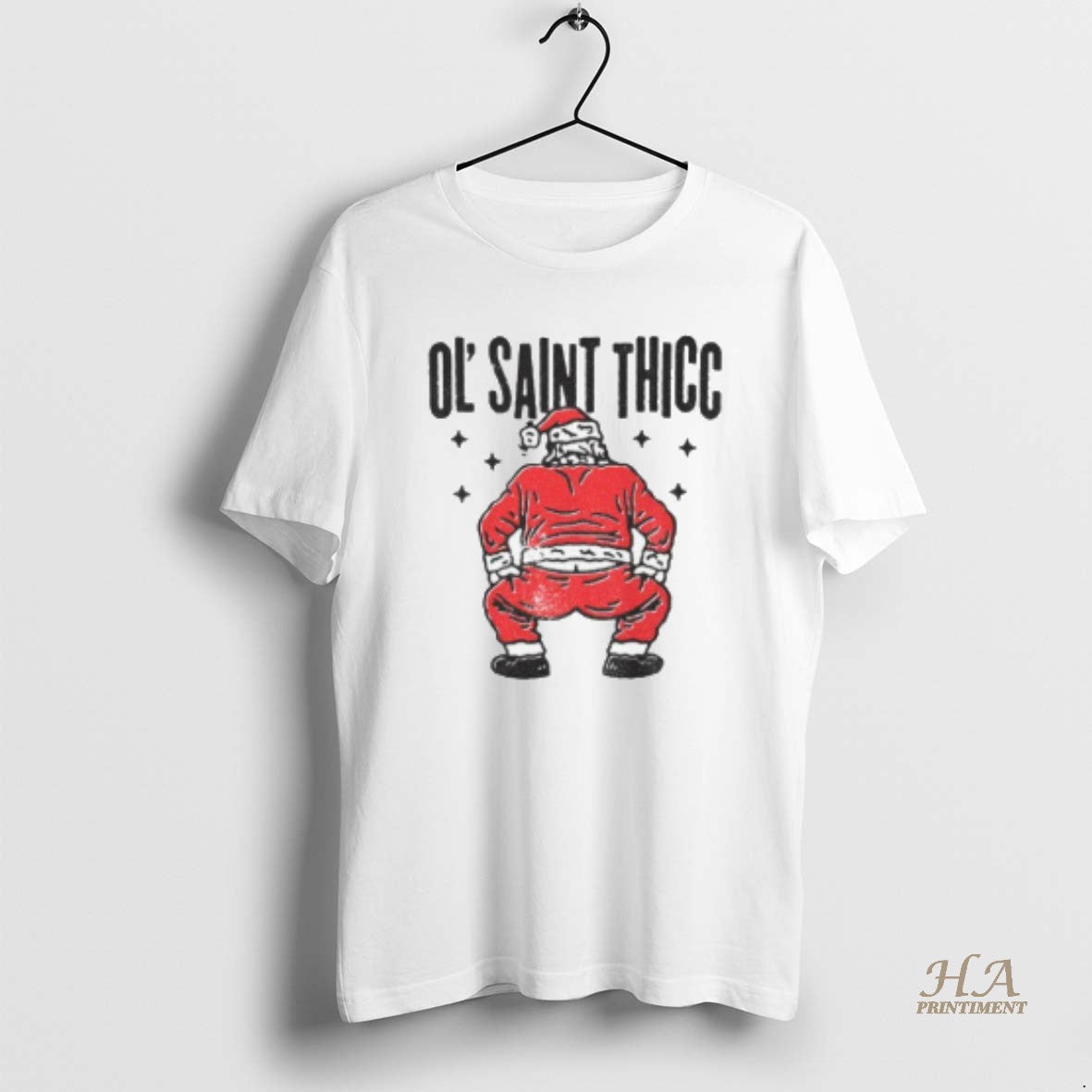 Official Ol Saint Thicc Christmas Funny Santa T-Shirts, Hoodie, Sweatshirt | InkNestWear.com