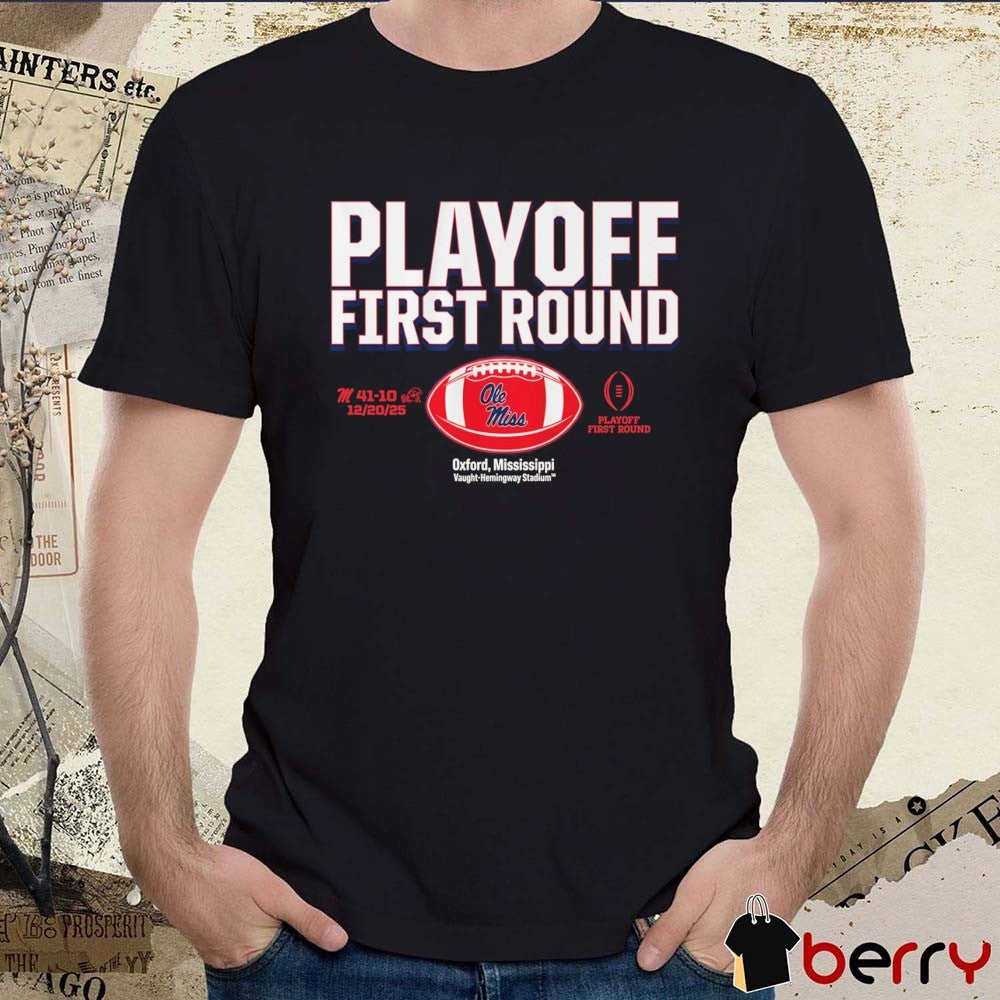 Ole Miss Rebels 2025 CFP First Round Winner Oxford Mississippi Vaught-Hemingway Stadium 12.20.25 t-shirt