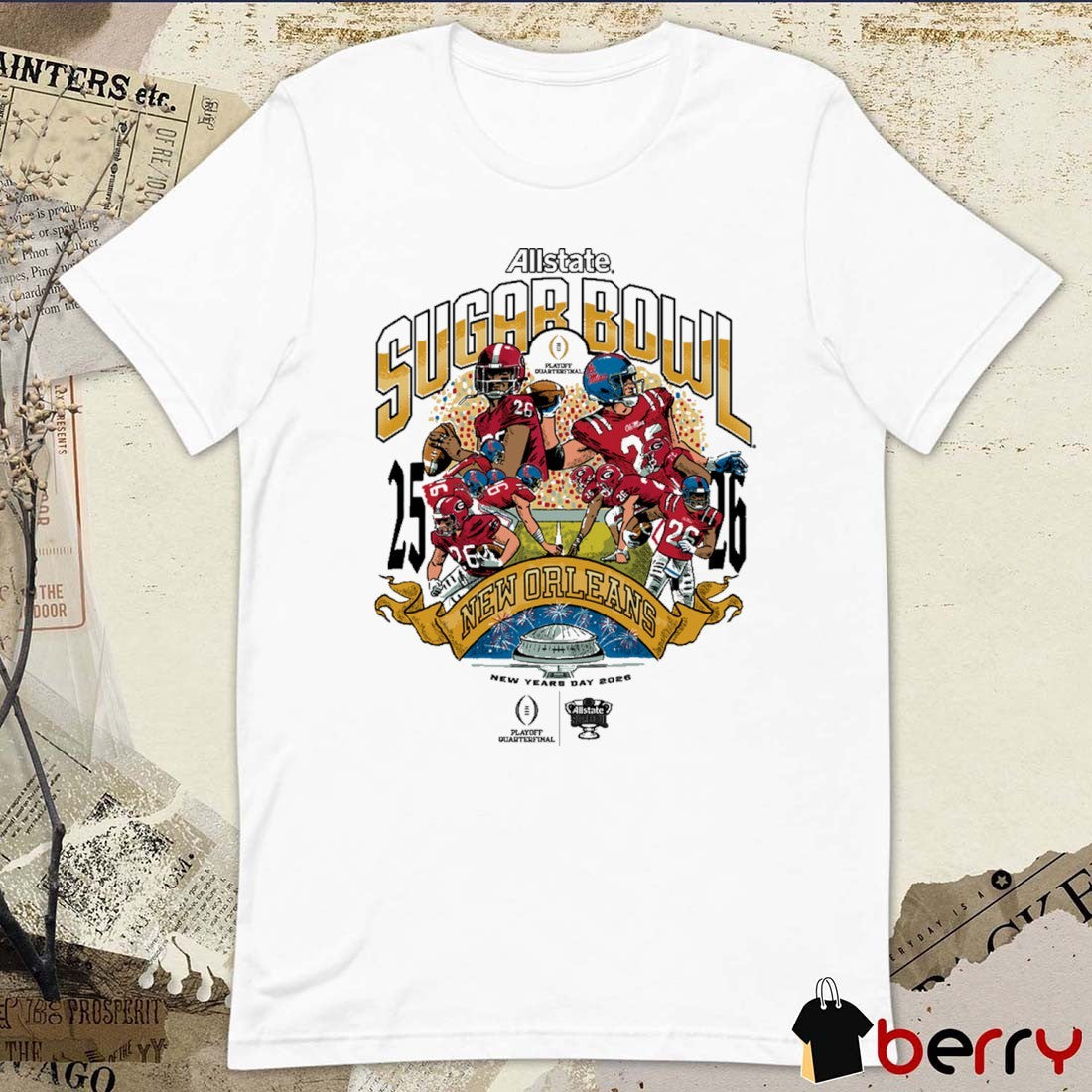 Ole Miss Rebels 2026 Allstate Sugar Bowl New Orleans New Years Day t-shirt