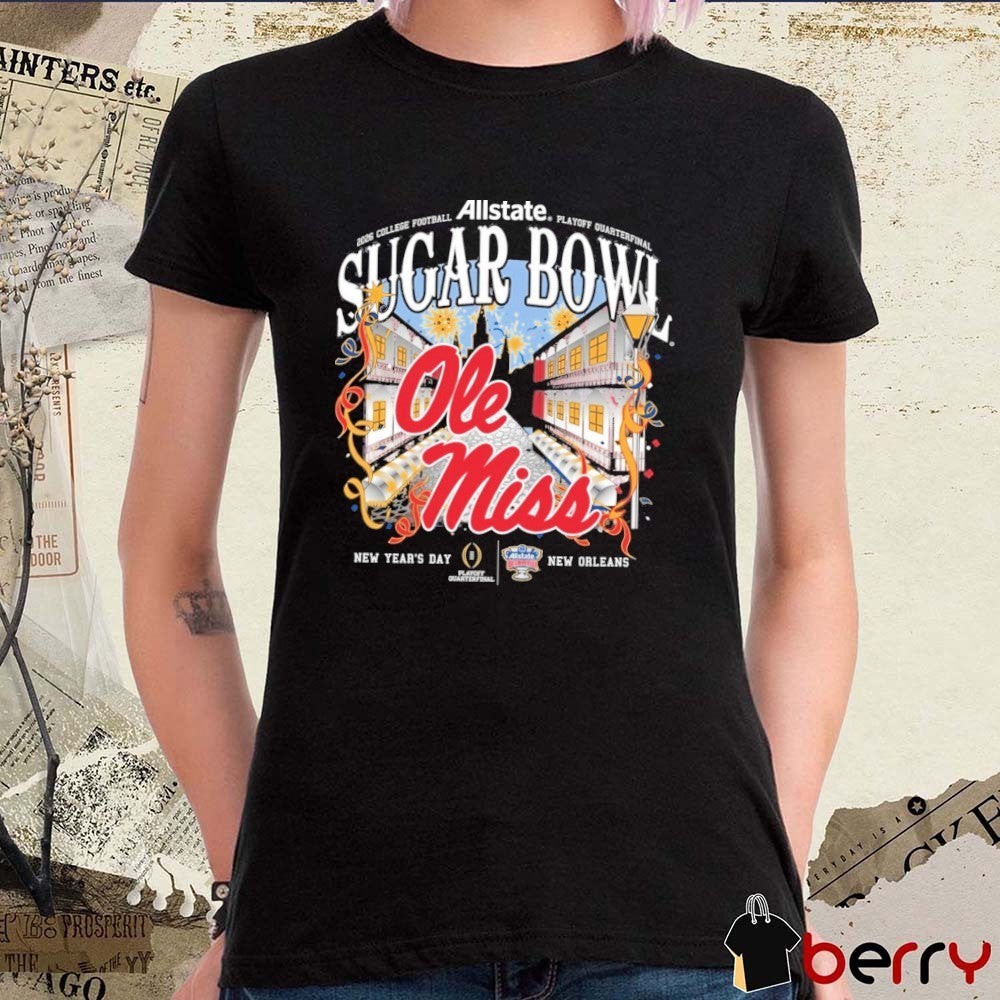 Ole Miss Rebels 2026 CFP Allstate Sugar Bowl Powder New Year’s Day New Orleans Simple Nola t-shirt