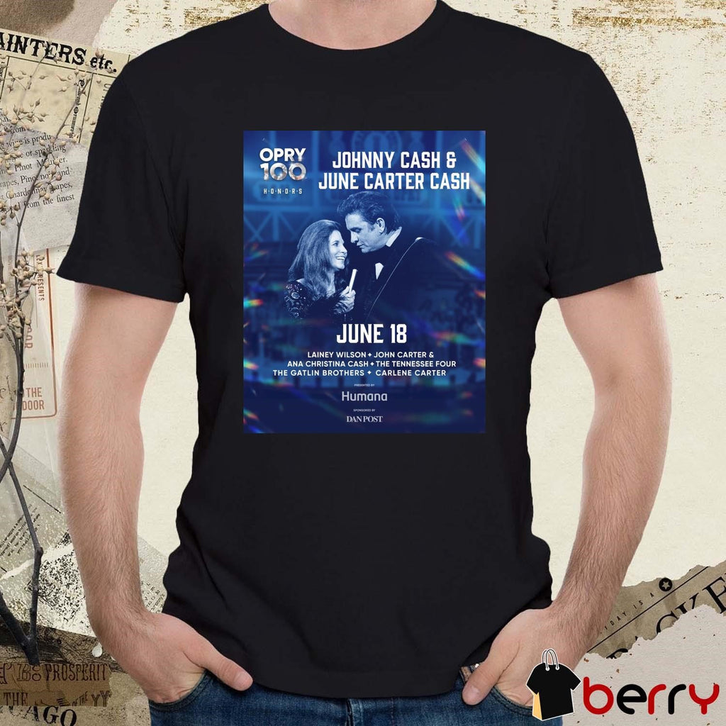 Opry 100 Honors celebrates Johnny Cash & June Carter Cash June 18, 2025 Lainey Wilson John Carter t-shirt