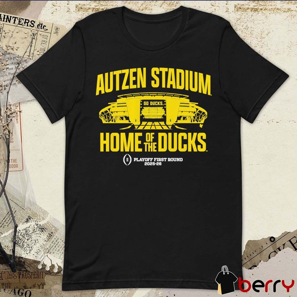 Oregon Ducks Football 2025-26 CFP Autzen Stadium Home Of The Ducks t-shirt