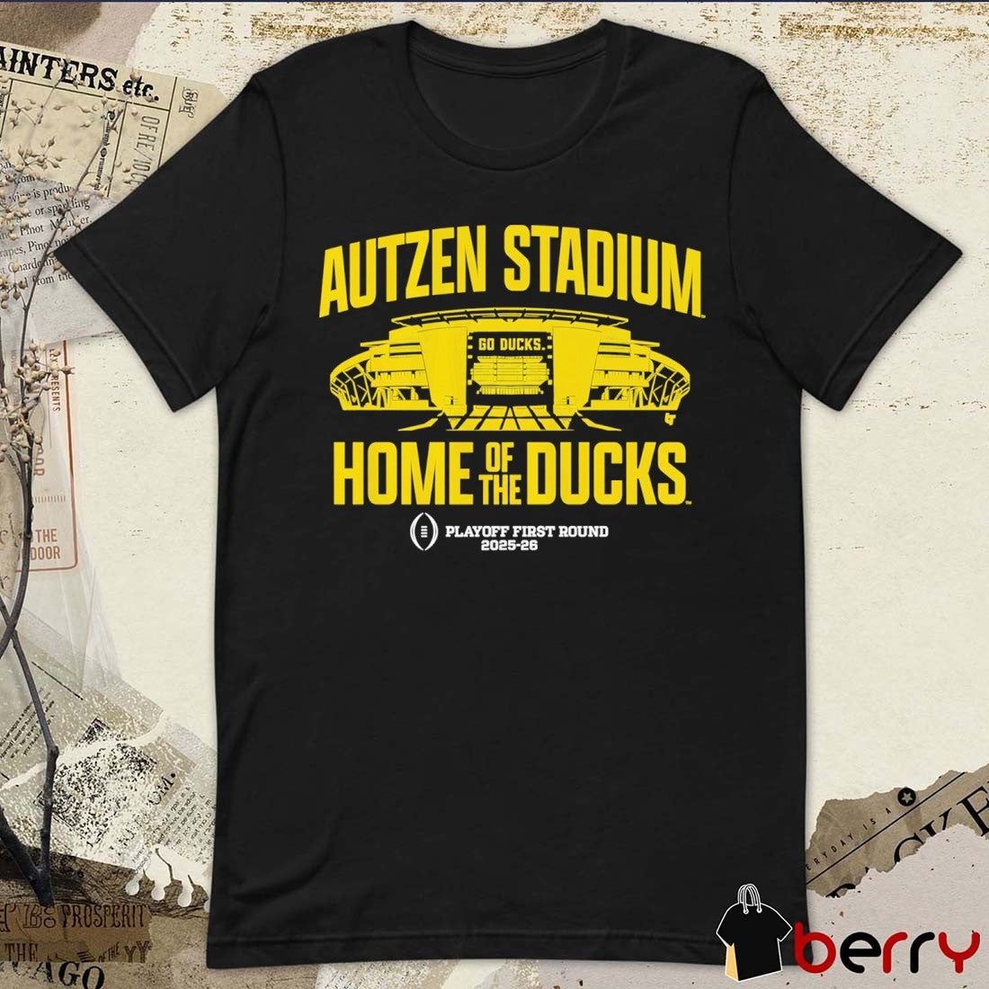 Oregon Ducks Football 2025-26 CFP Autzen Stadium Home Of The Ducks t-shirt