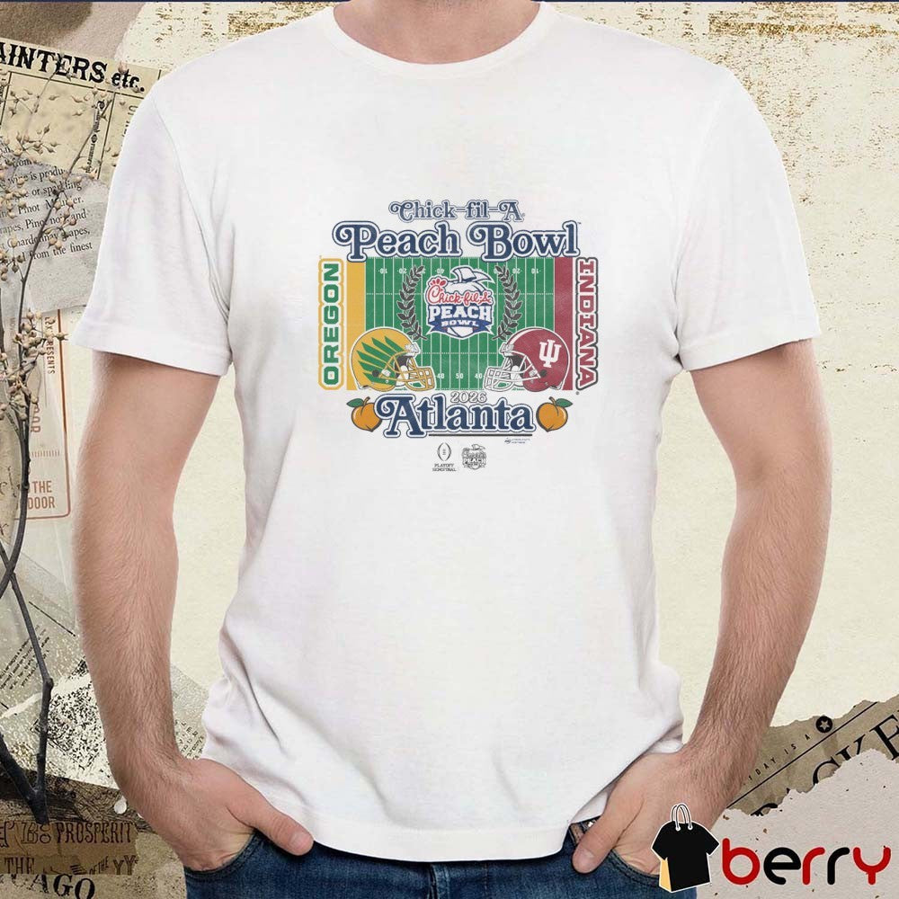 Oregon Ducks Vs Indiana Hoosiers 2026 Chick-fil-A Peach Bowl 2-Team t-shirt