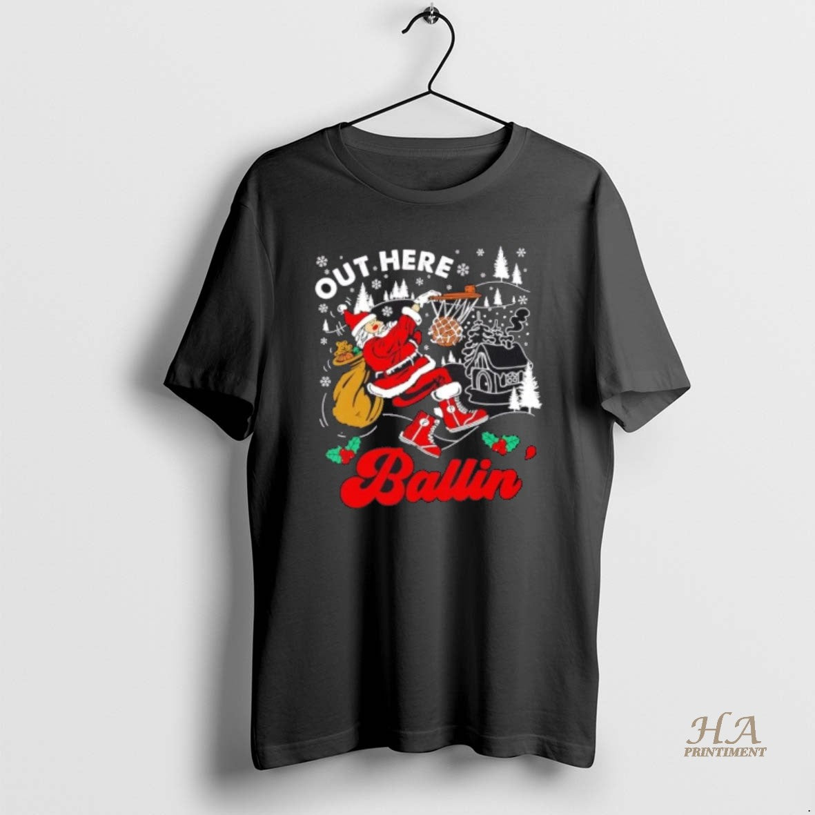 Official Out Here Ballin Santa Christmas T-Shirts, Hoodie, Sweatshirt | InkNestWear.com