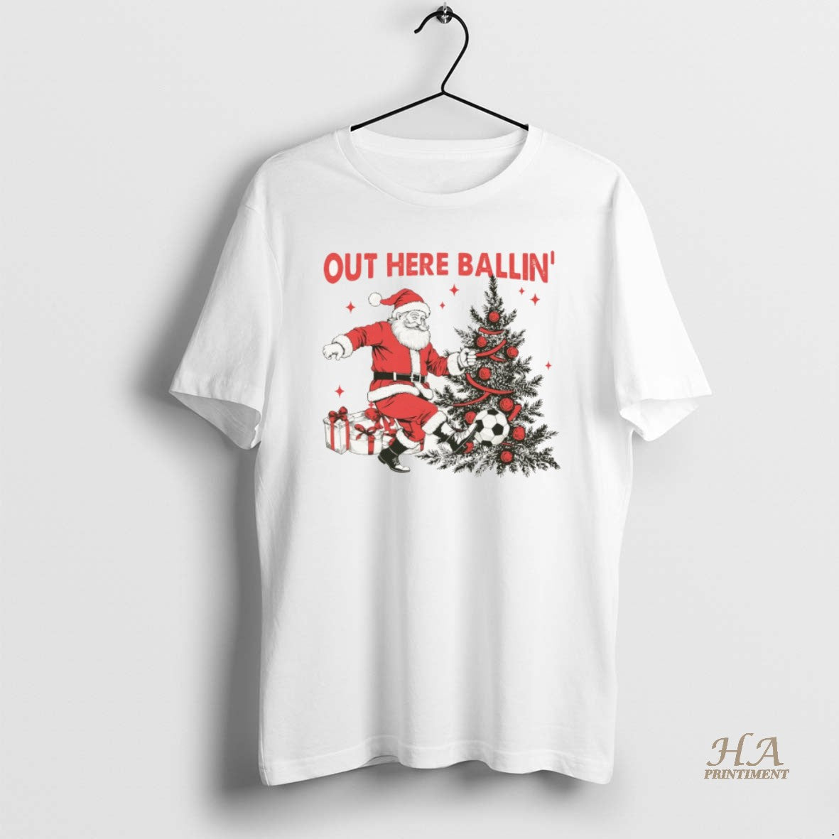 Official Out Here Ballin Santa Claus Soccer Merry Christmas 2025 T-Shirts, Hoodie, Sweatshirt | InkNestWear.com