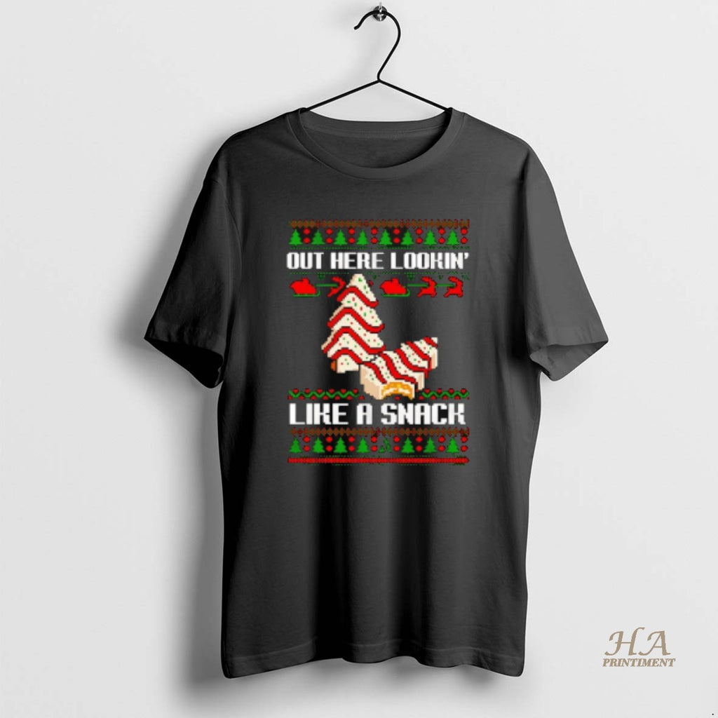 Official Out Here Lookin Like A Snack Christmas Tree Ugly 2025 T-Shirts, Hoodie, Sweatshirt | InkNestWear.com