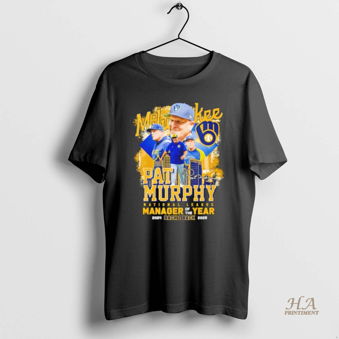 Official Pat Murphy National League Manager Of The Year 2024 2025 Back To Back Signature T-Shirts, Hoodie, Sweatshirt
