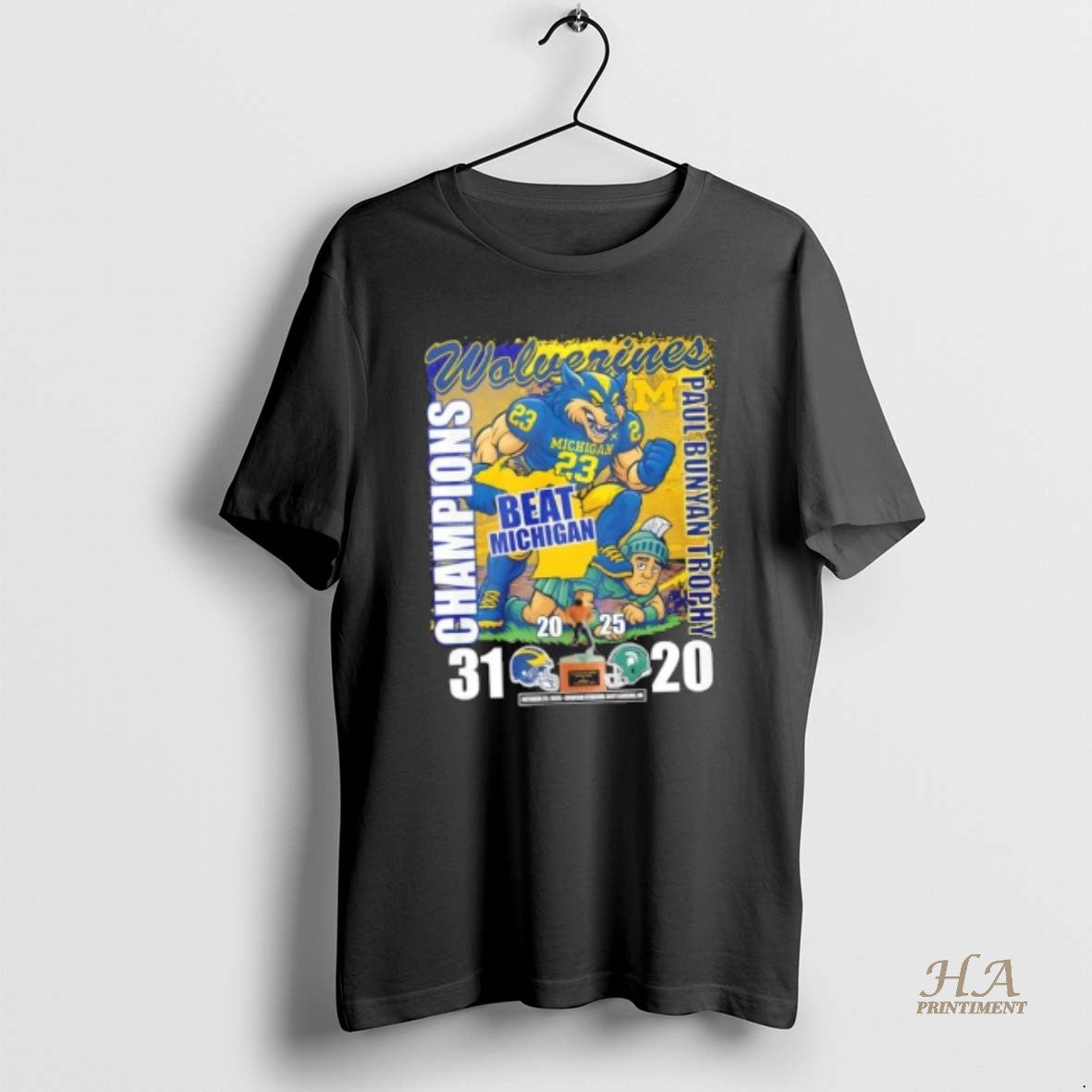 Official Paul Bunyan Trophy Michigan Wolverine Vs Michigan State Spartans Mascots T-Shirts, Hoodie, Sweatshirt