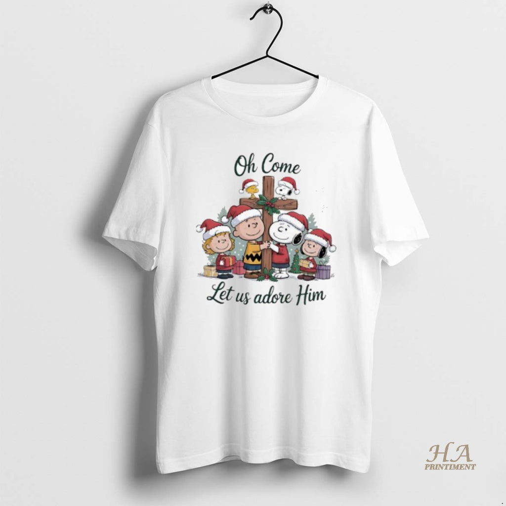 Official Peanuts Nativity Christmas Oh Come Let Us Adore Him T-Shirts, Hoodie, Sweatshirt | InkNestWear.com