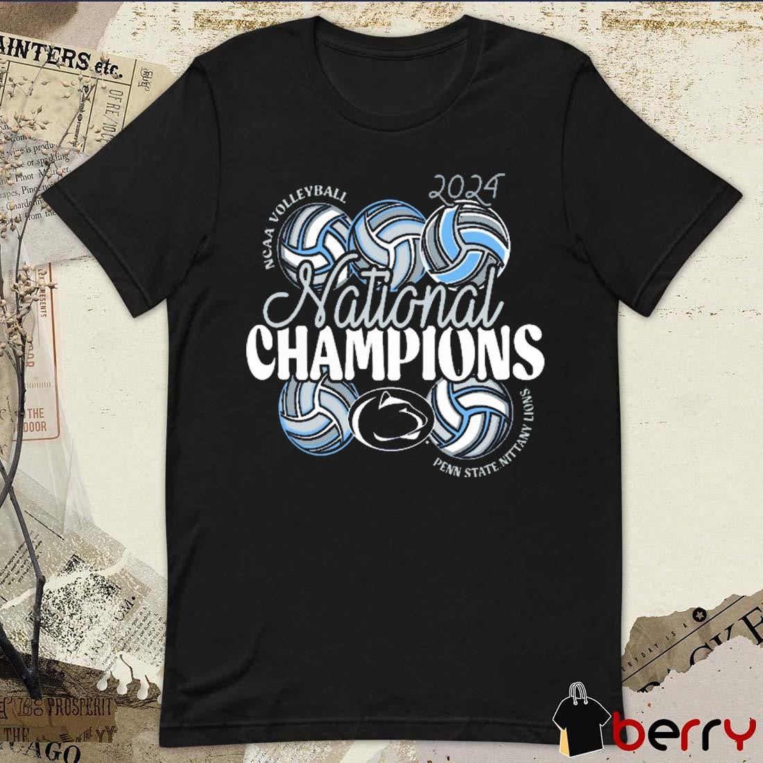 Penn State Nittany Lions NCAA Women’s Volleyball National Champions 2024 Stacked Comfort Colors t-shirt
