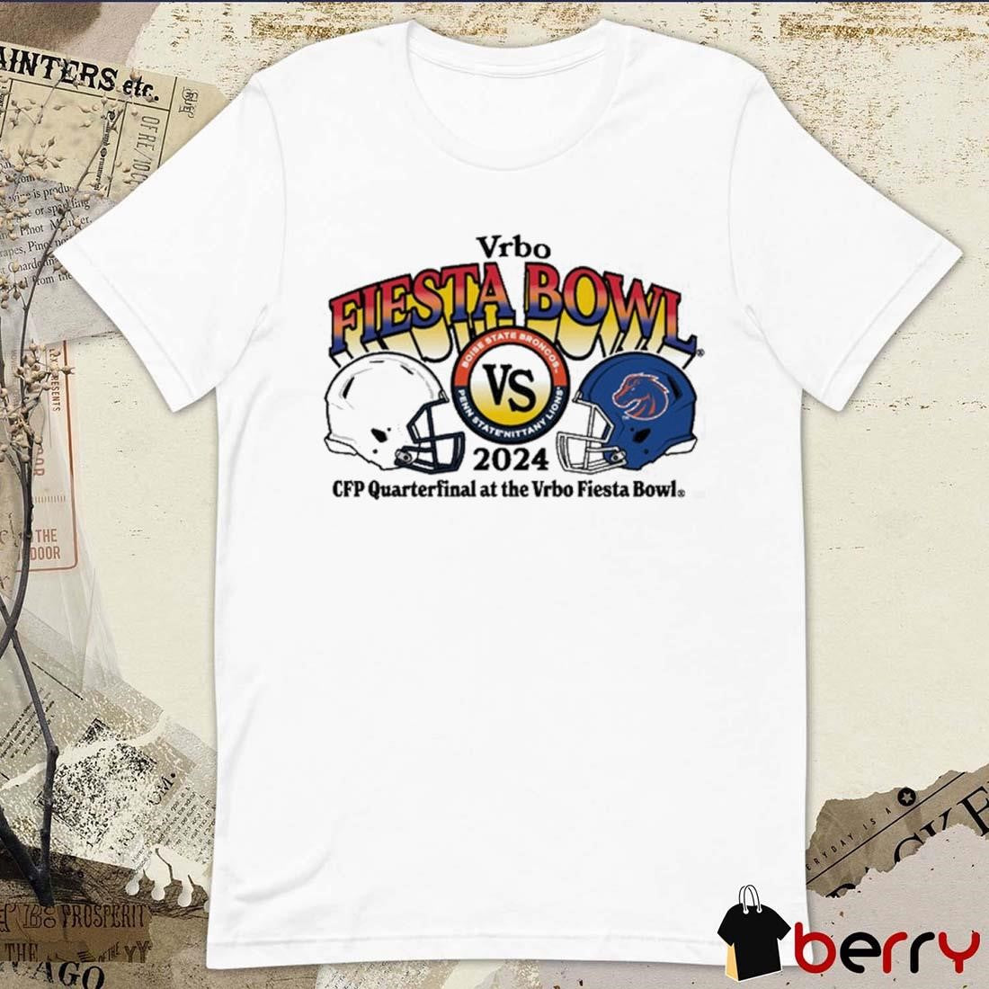 Penn State Nittany Lions Vs Boise State Broncos Helmet 2024 CFP Quarterfinal At The Vrbo Fiesta Bowl Matchup t-shirt