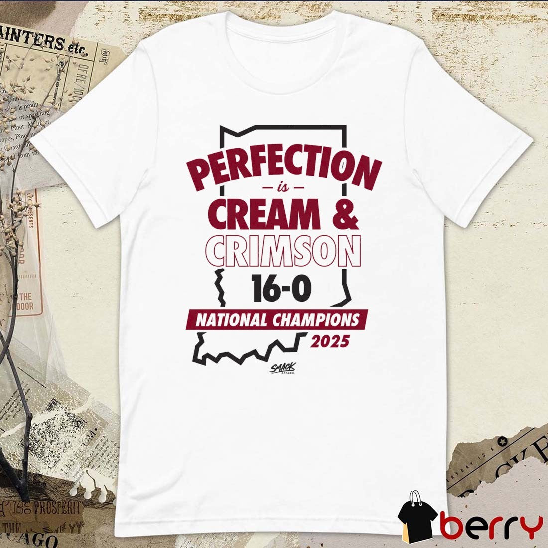 Perfection is Cream and Crimson 16-0 Indiana Hoosiers National Champions 2025 t-shirt