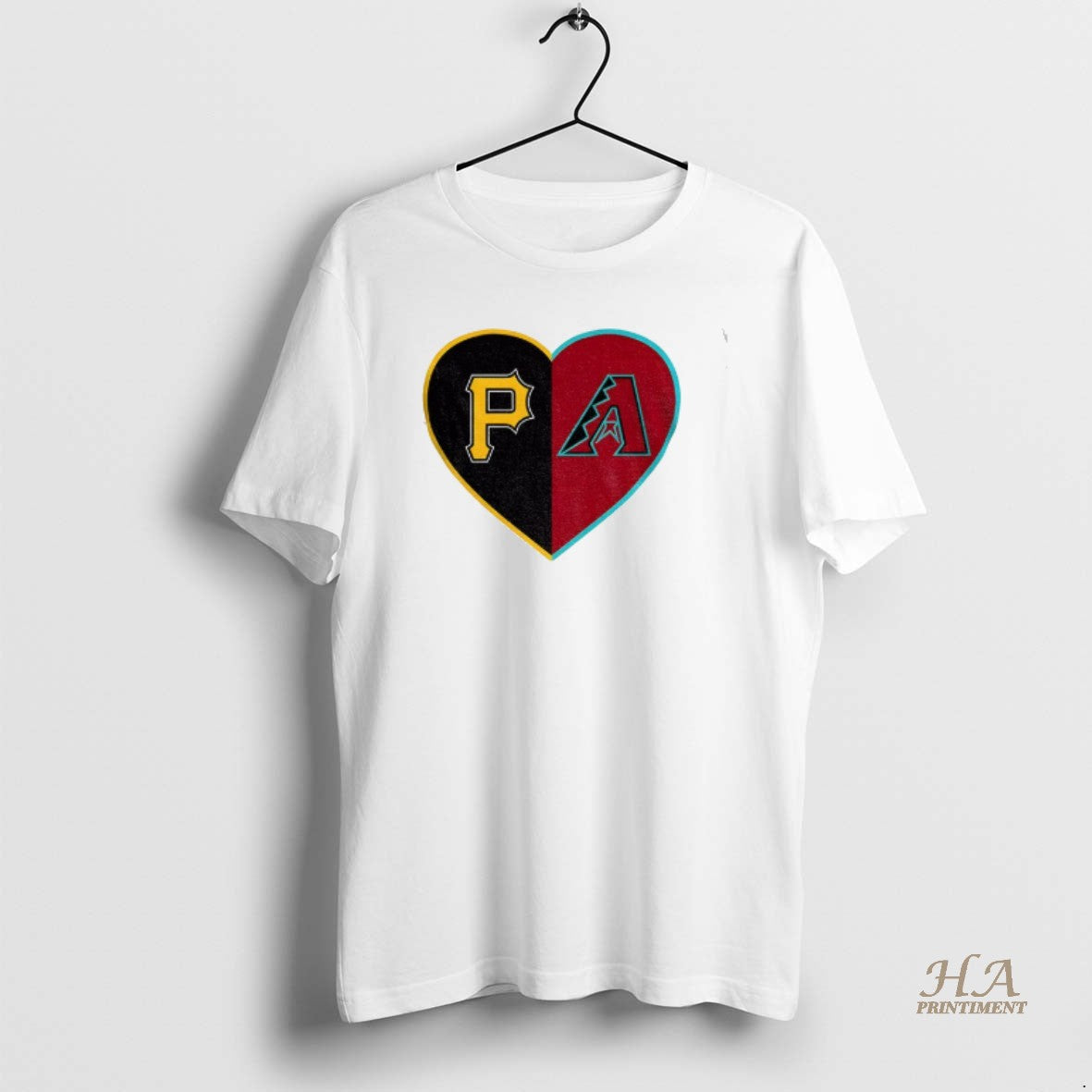 Official Personalized Split Heart Pittsburgh Pirates Vs Arizona Diamondbacks Logo T-Shirts, Hoodie, Sweatshirt