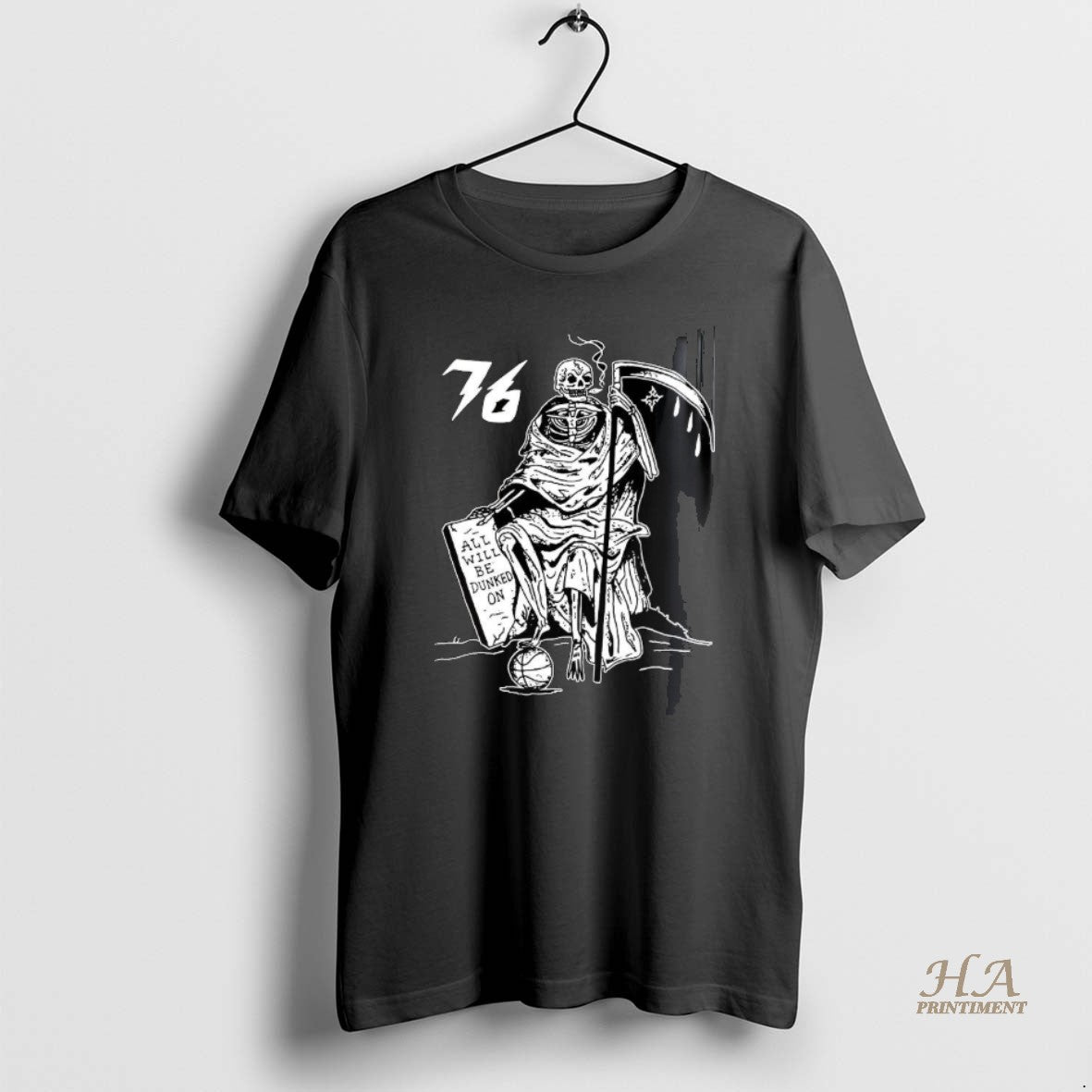 Official Philadelphia 76ers Basketball Death All Will Be Dunked On T-Shirts, Hoodie, Sweatshirt | InkNestWear.com