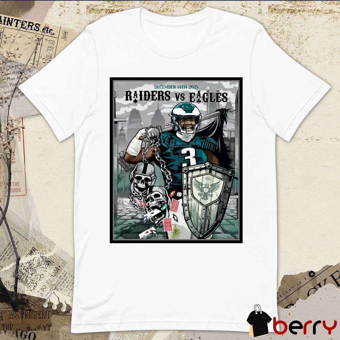 Philadelphia Eagles Vs Las Vegas Raiders December 14th 2025 Week 15 Poster t-shirt