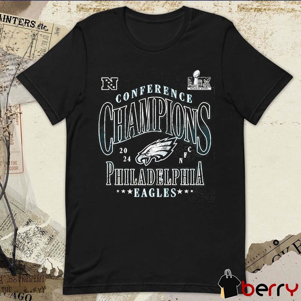 Philadelphia Eagles Win Washington Commanders 2024 NFL Super Bowl LIX Conference Champions RT Side Draw t-shirt