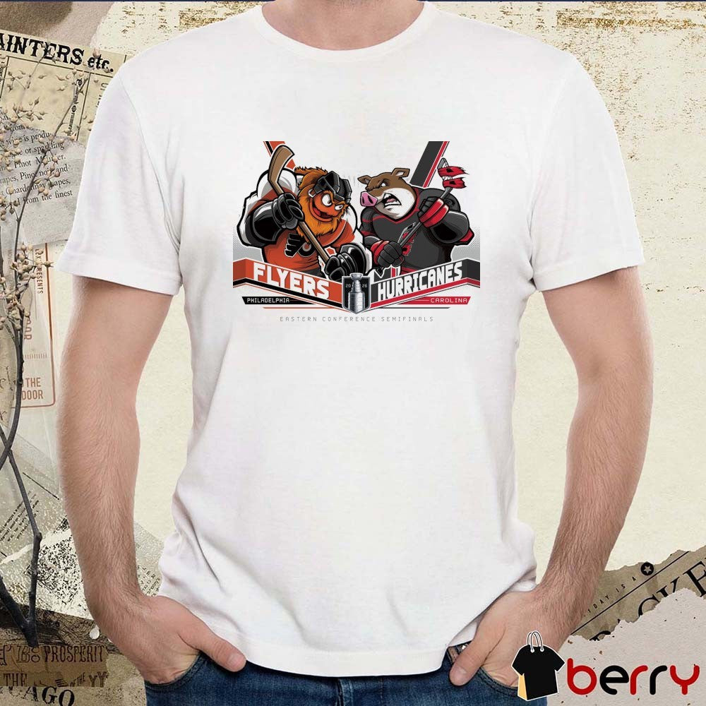 Philadelphia Flyers Vs Carolina Hurricanes 2026 Eastern Conference Semifinals Matchup Mascot t-shirt