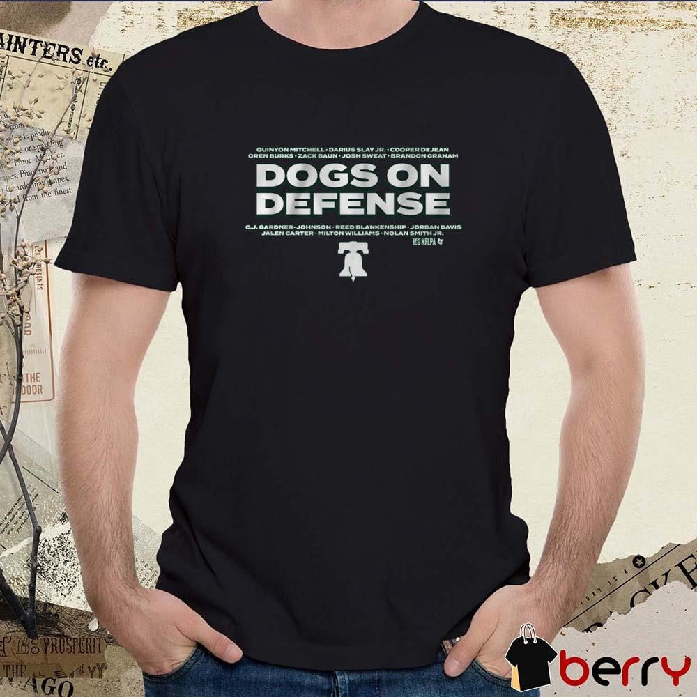 Philadelphia Football NFL Dogs On Defense Quinyon Mitchell Darius Slay Jr. Cooper Dejean t-shirt