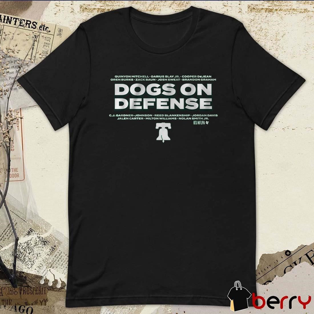 Philadelphia Football NFL Dogs On Defense Quinyon Mitchell Darius Slay Jr. Cooper Dejean t-shirt