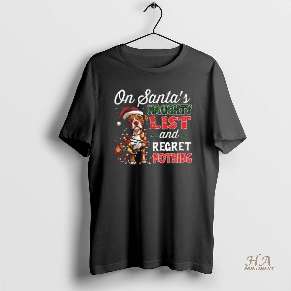 Official Pitbull Dog On Santas Naughty List And Regret Nothing T-Shirts, Hoodie, Sweatshirt | InkNestWear.com