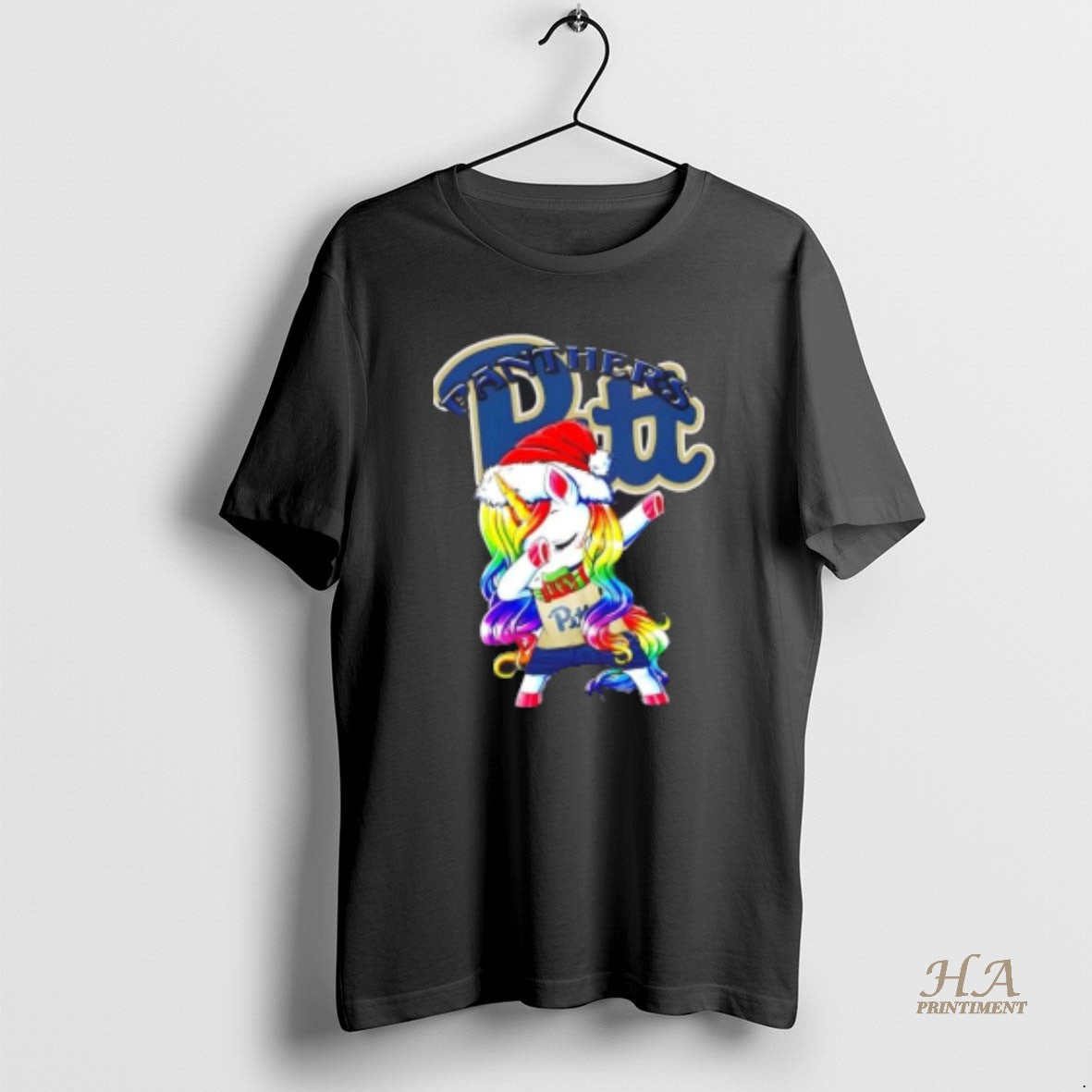 Official Pittsburgh Panthers Football X Unicorn Santa Hat Dabbing Merry Christmas T-Shirts, Hoodie, Sweatshirt