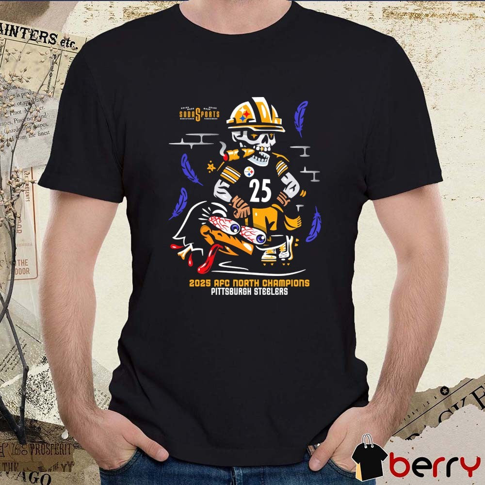 Pittsburgh Steelers 2025 AFC North Champions Skeleton t-shirt