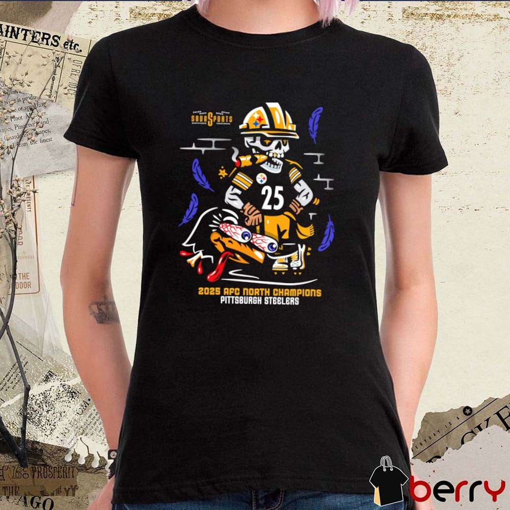 Pittsburgh Steelers 2025 AFC North Champions Skeleton t-shirt