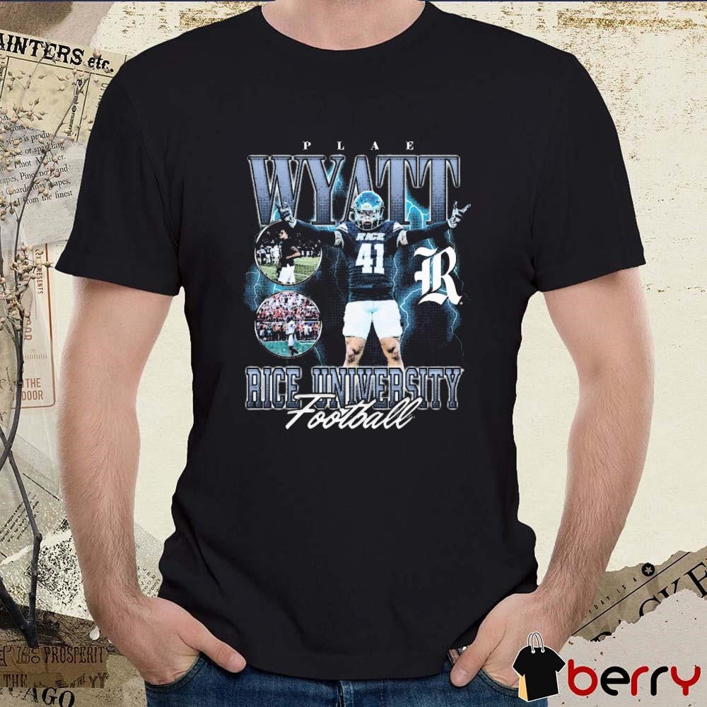 Plae Wyatt Rice Owls University Football Vintage Graphic t-shirt