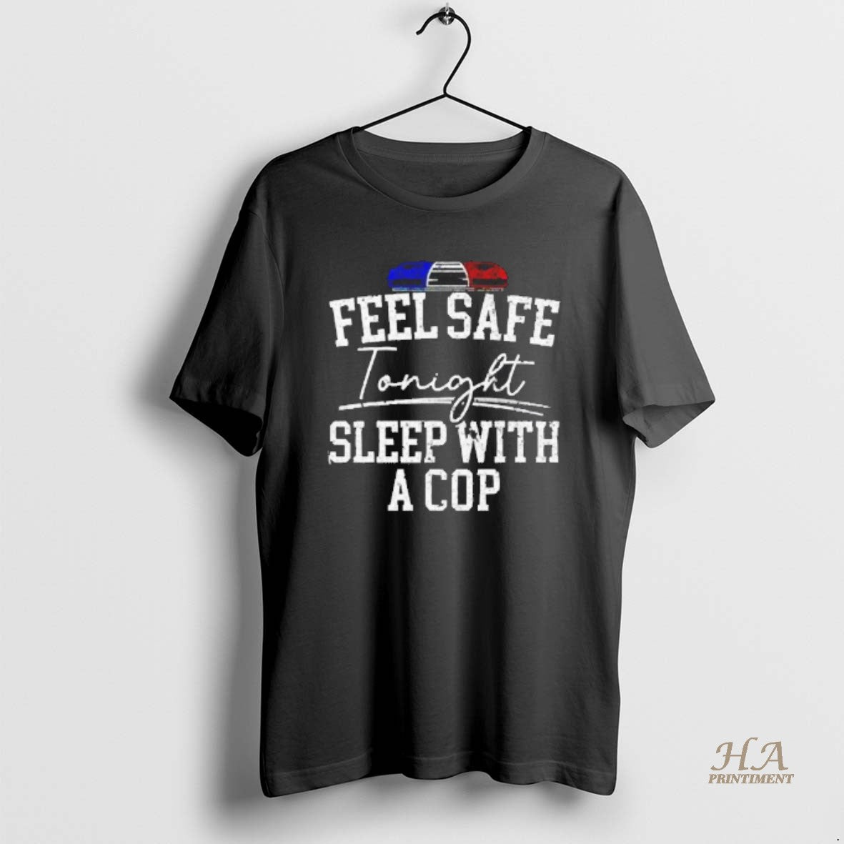 Official Police Light Feel Safe Tonight Sleep With A Cop Blackshirt T-Shirts, Hoodie, Sweatshirt | InkNestWear.com