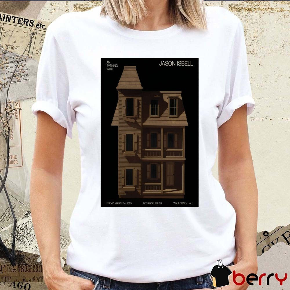 Poster An Evening With Jason Isbell Friday Mar 14 2025 Walt Disney Hall Los Angeles CA Tour t-shirt