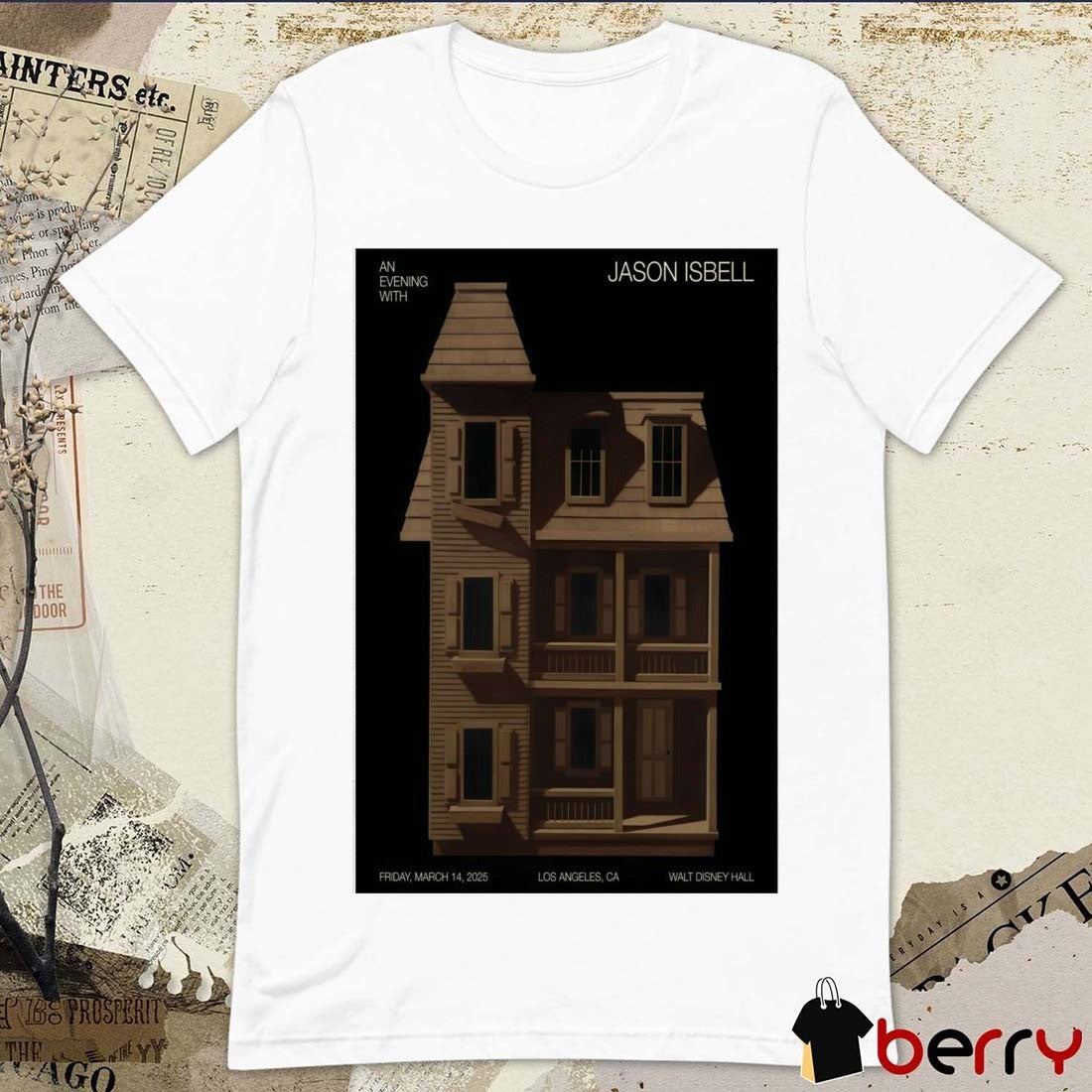 Poster An Evening With Jason Isbell Friday Mar 14 2025 Walt Disney Hall Los Angeles CA Tour t-shirt