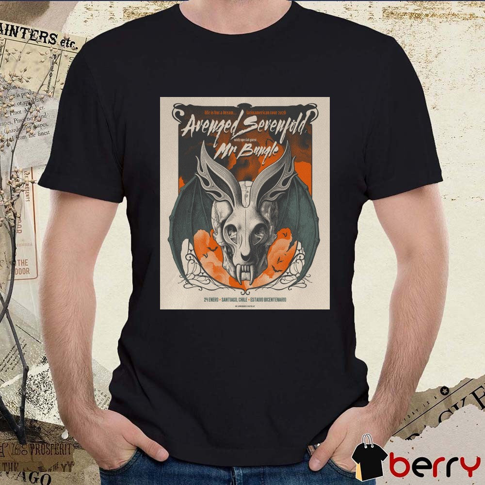 Poster Avenged Sevenfold With Mr Bungle January 24 2026 Santiago, Chile t-shirt