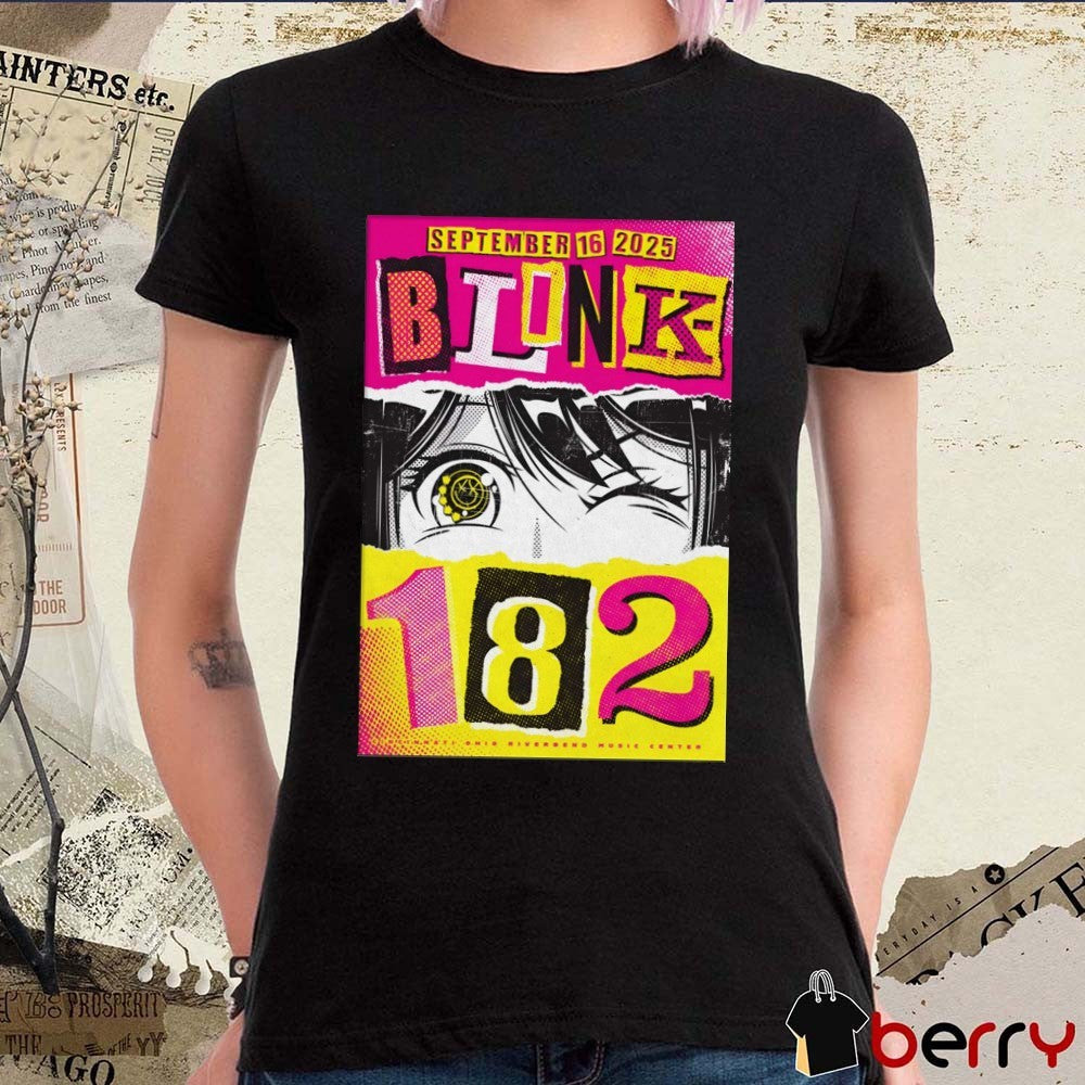 Poster Blink 182 September 16 2025 Riverbend Music Center Cincinnati OH t-shirt