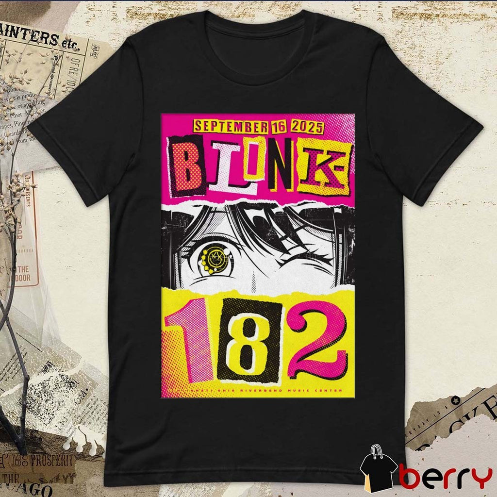 Poster Blink 182 September 16 2025 Riverbend Music Center Cincinnati OH t-shirt