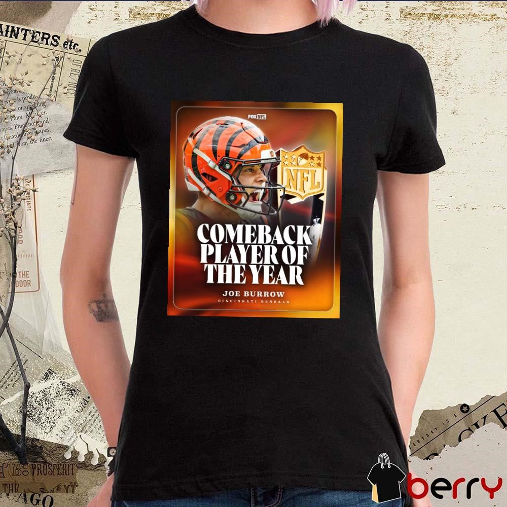Poster Congrats Joe Burrow Cincinnati Bengals Football 2024 NFL Comeback Player of the Year FOX Sports t-shirt
