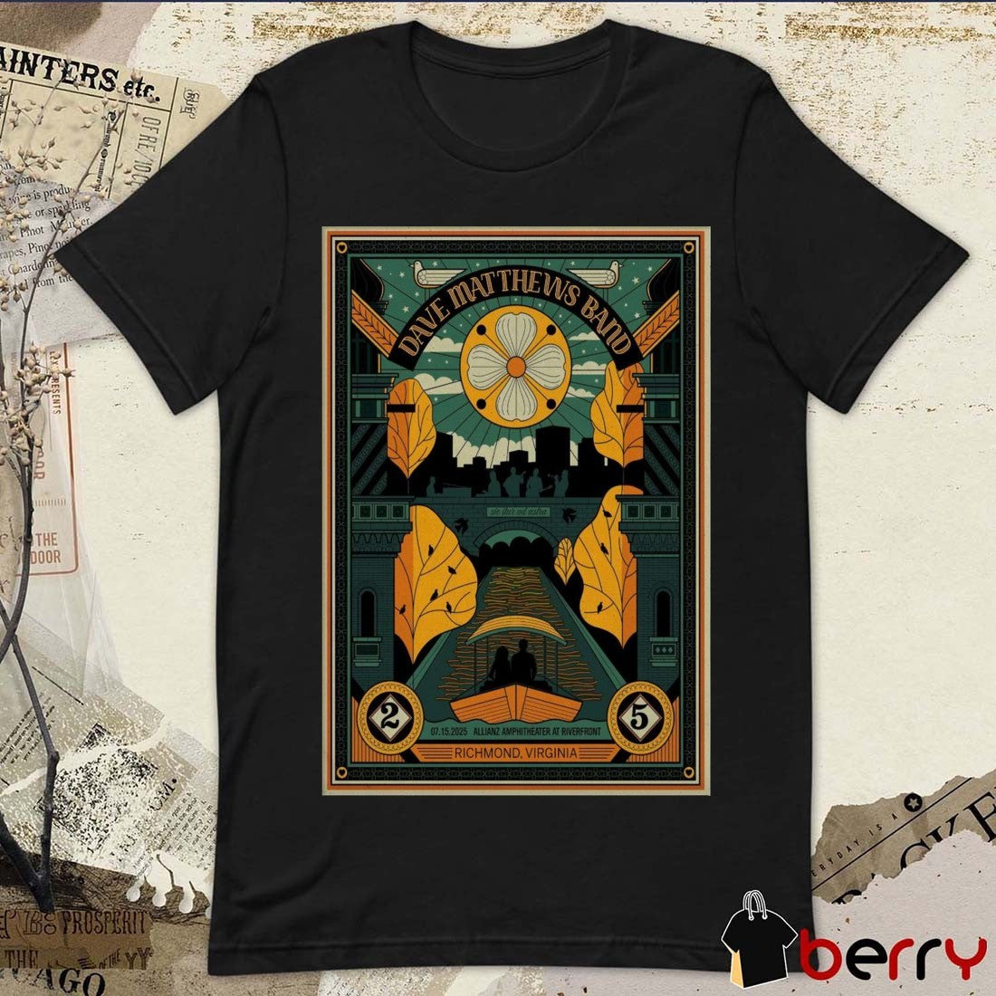 Poster Dave Matthews Band 7-15-2025 Allianz Amphitheater At Riverfront Richmond VA t-shirt