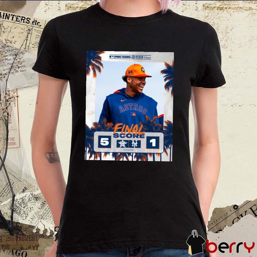 Poster Houston Astros Vs New York Mets Baseball Final Score 5 – 1 at Clover Park Port St. Lucie MLB Spring Training t-shirt