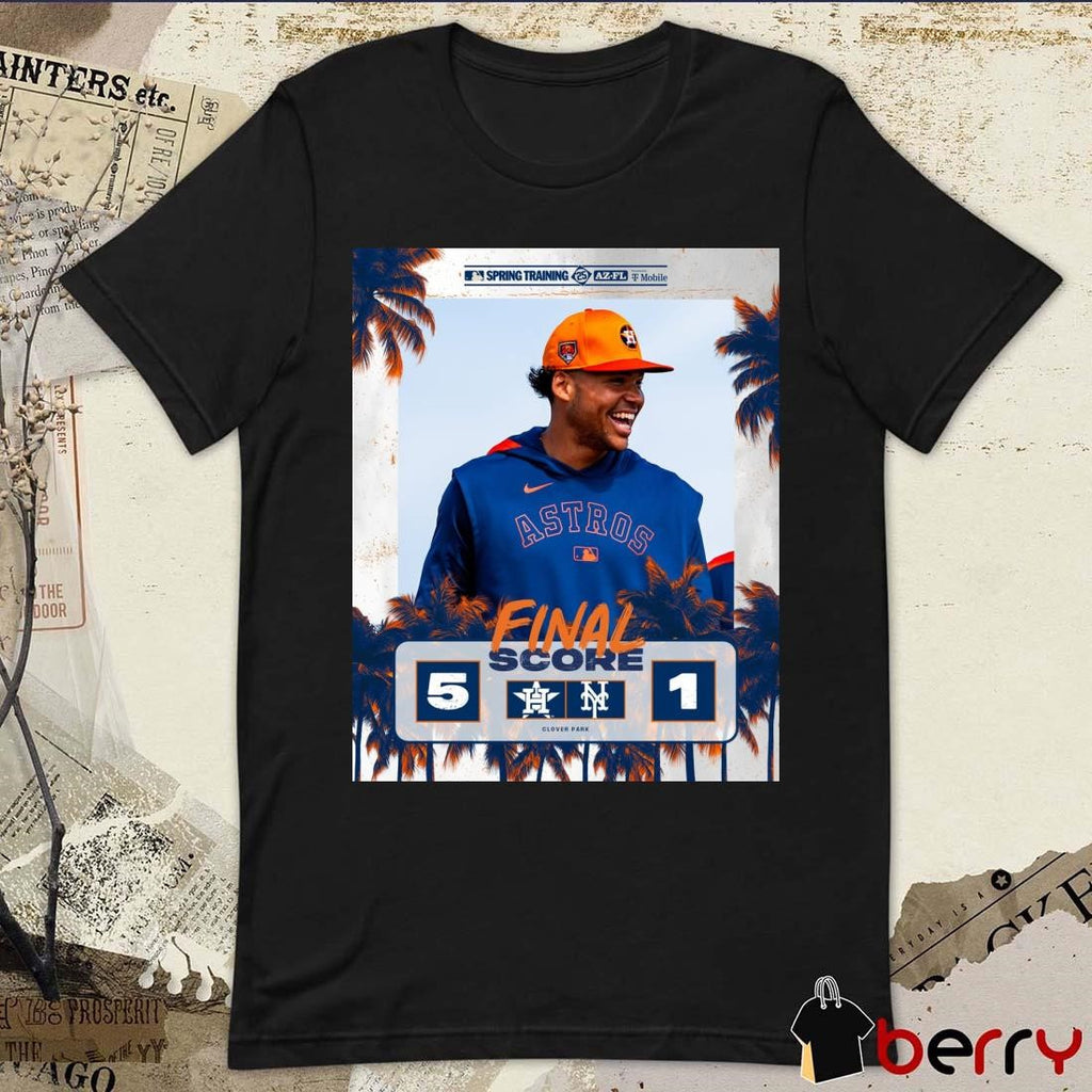 Poster Houston Astros Vs New York Mets Baseball Final Score 5 – 1 at Clover Park Port St. Lucie MLB Spring Training t-shirt