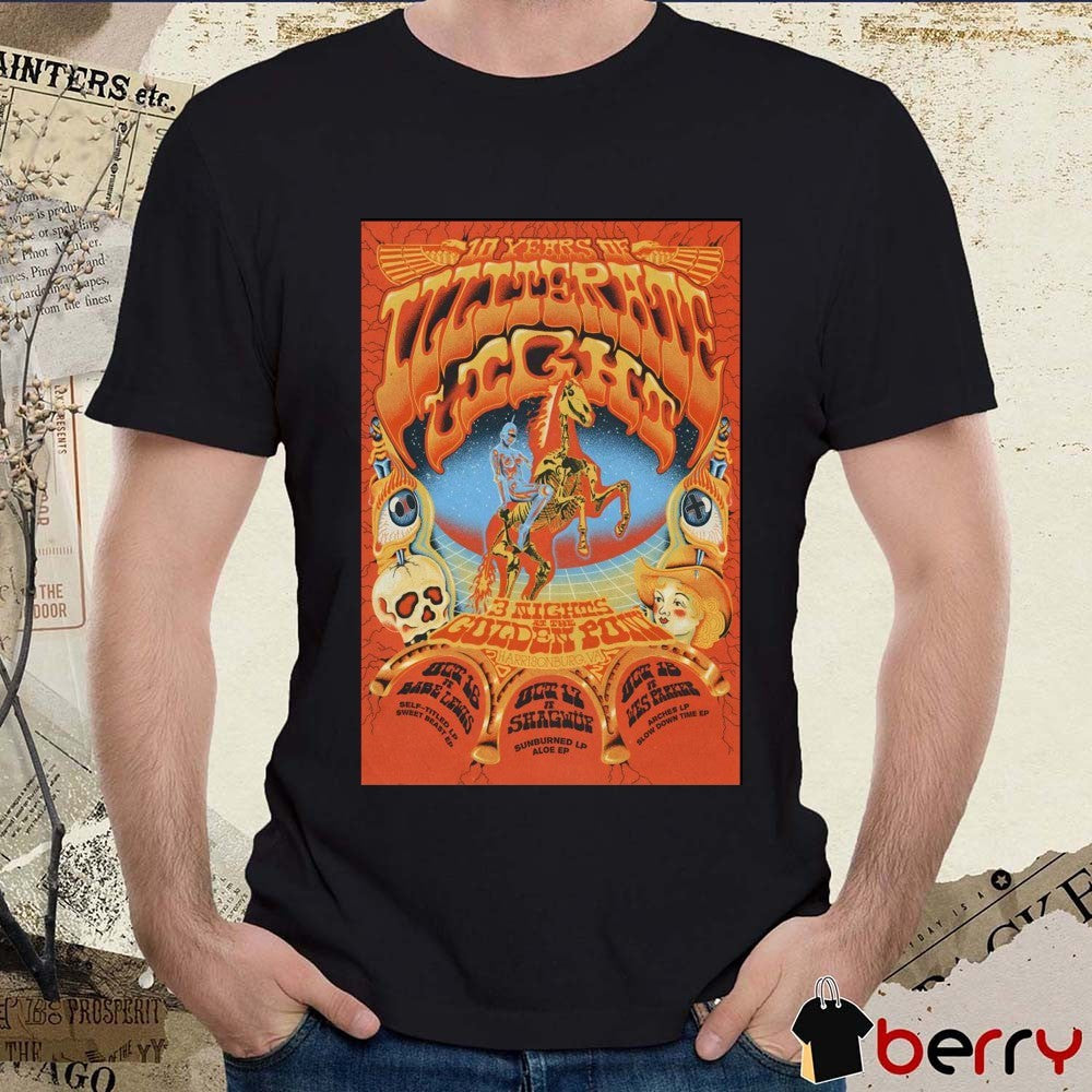 Poster Illiterate Light October 16-18 2025 The Golden Pony in Harrisonburg VA t-shirt