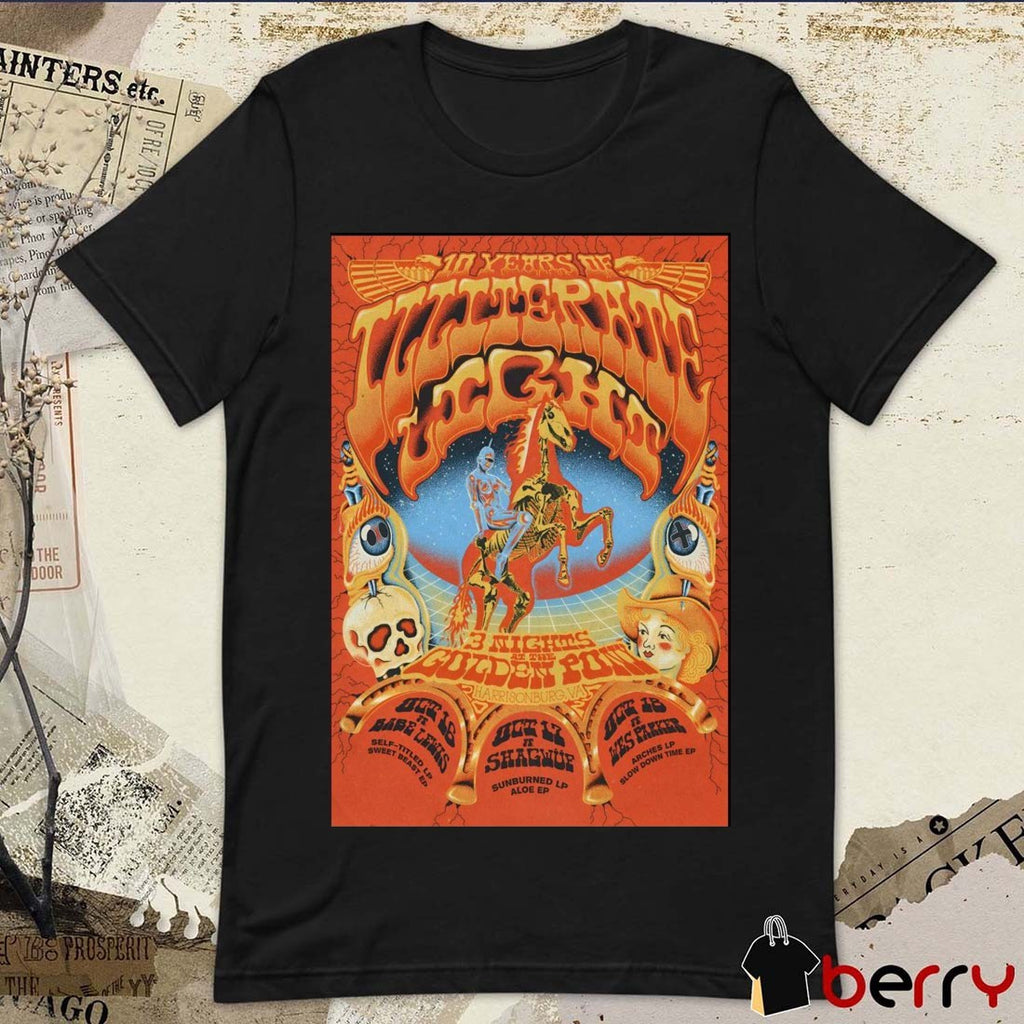 Poster Illiterate Light October 16-18 2025 The Golden Pony in Harrisonburg VA t-shirt
