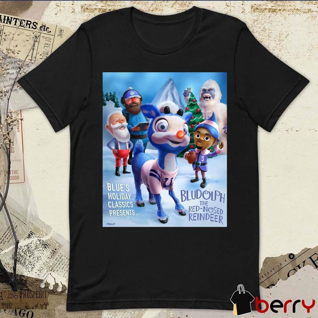 Poster Indianapolis Colts Blue’s Holiday Classics Presents Rudolph The Red-Nosed Reindeer t-shirt